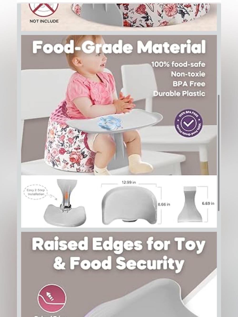 Bumbo Seat Floral Cover & Tray — Pink Floral Baby - Picture 2 of 3
